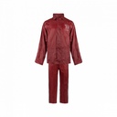 C-Line tweedelig regenpak met capuchon, Bordeaux rood met reflectie strepen, Polyerster/PVC, Kinder maat 146/152